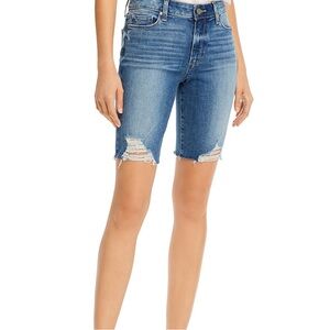 PAIGE Jax High Waist Cutoff Denim Shorts Wanda Distressed